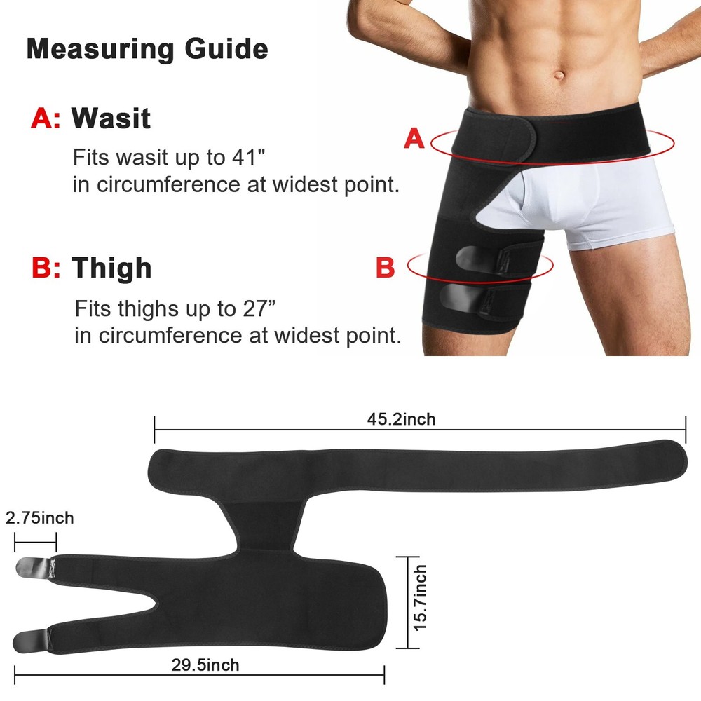 Hip Brace Compression Support Wrap | Groin & Thigh Support for Recovery &Workout
