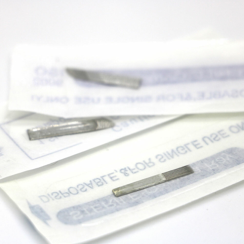 2 Row 3Rows Microblading Tattoo Needle Permanent Makeup Sterilized Tebori Blades