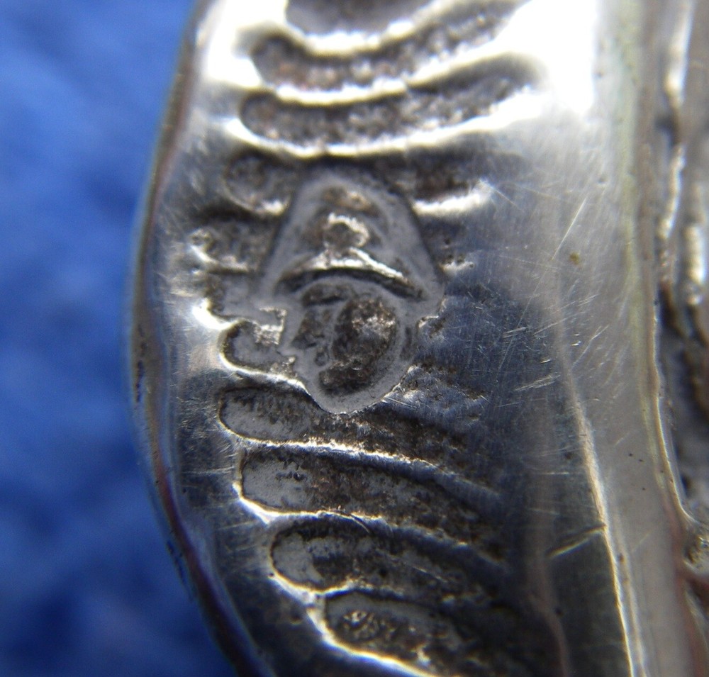 Fine Old DUTCH Silver SIFTER / STRAINER SPOON w/DOLPHIN Handle-Odd Mark-NR!