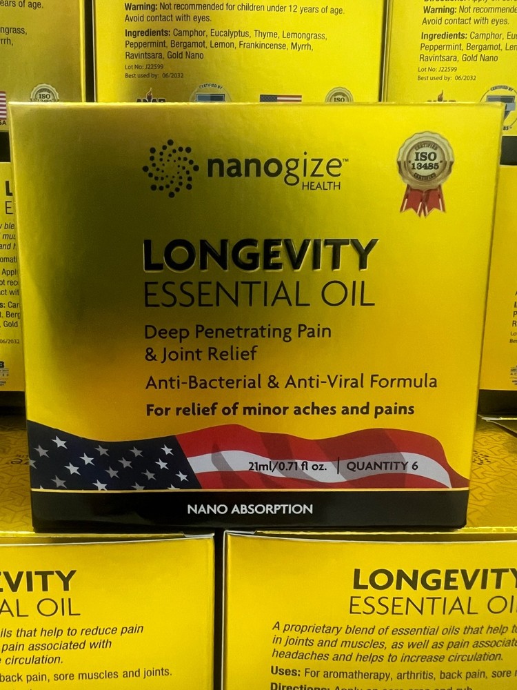 Nanogize LONGEVITY ESSENTIAL OIL  6 bottles 21ml