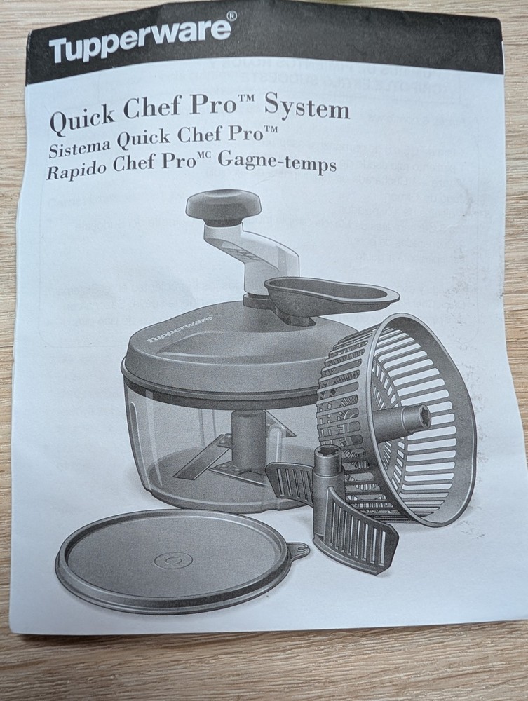 Tupperware Quick Chef Pro System Manual Food Processor Chopper Green
