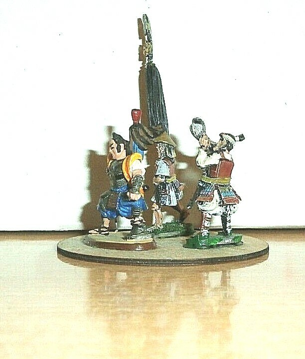 3 MOUNTED Samurai Warriors / LORD 25mm metal PAINTED COMMAND DUNGEONS DRAGONS