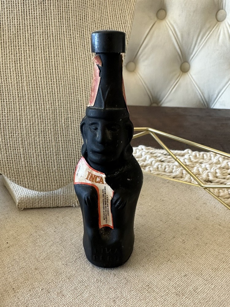 Inca Miniature Empty Liquor Bottle Lima Peru - Vintage