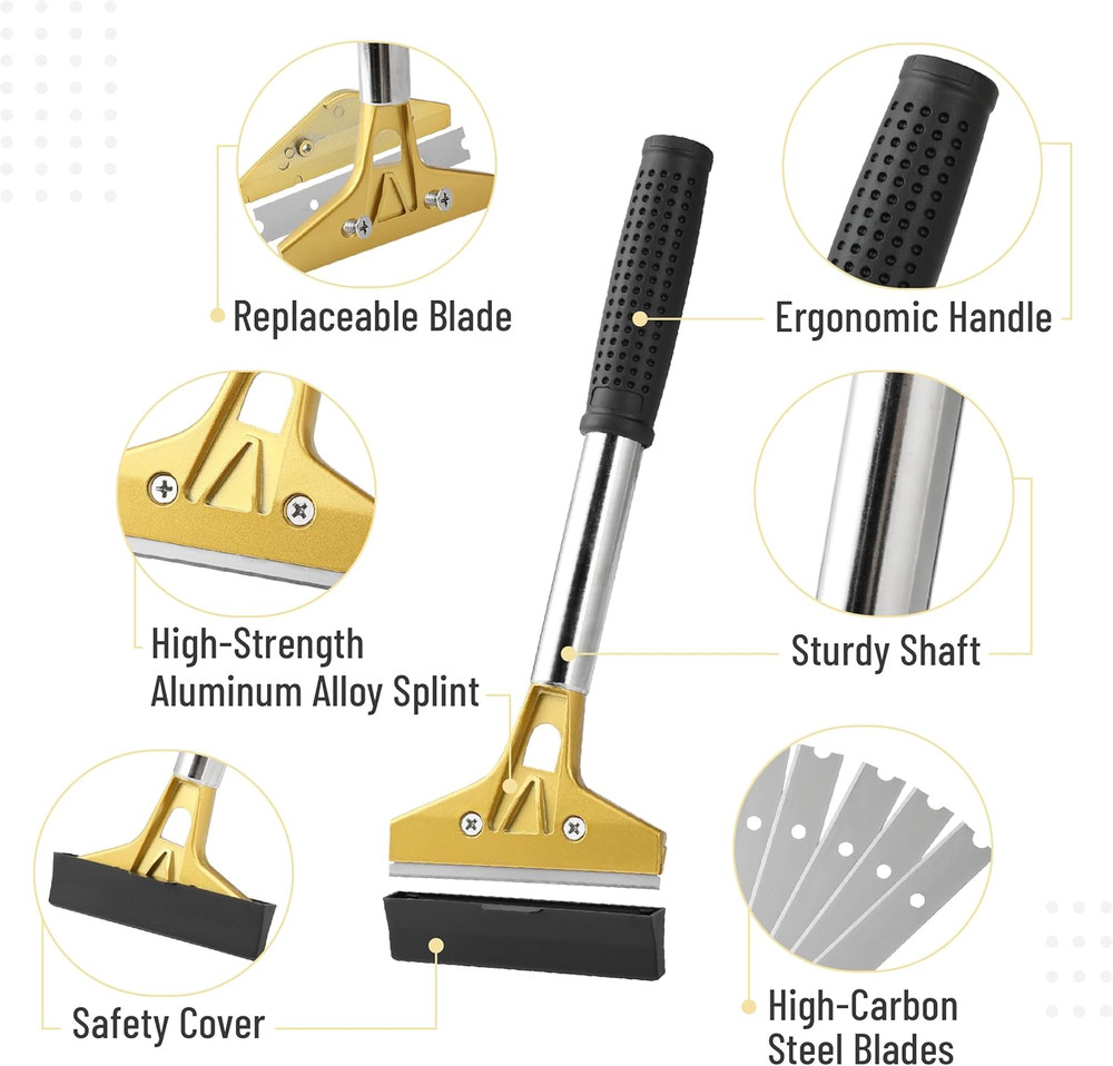 Bates- Razor Blade Scraper Tool, 4 Inch, Floor Razor Scraper Tool with 20 Ext...