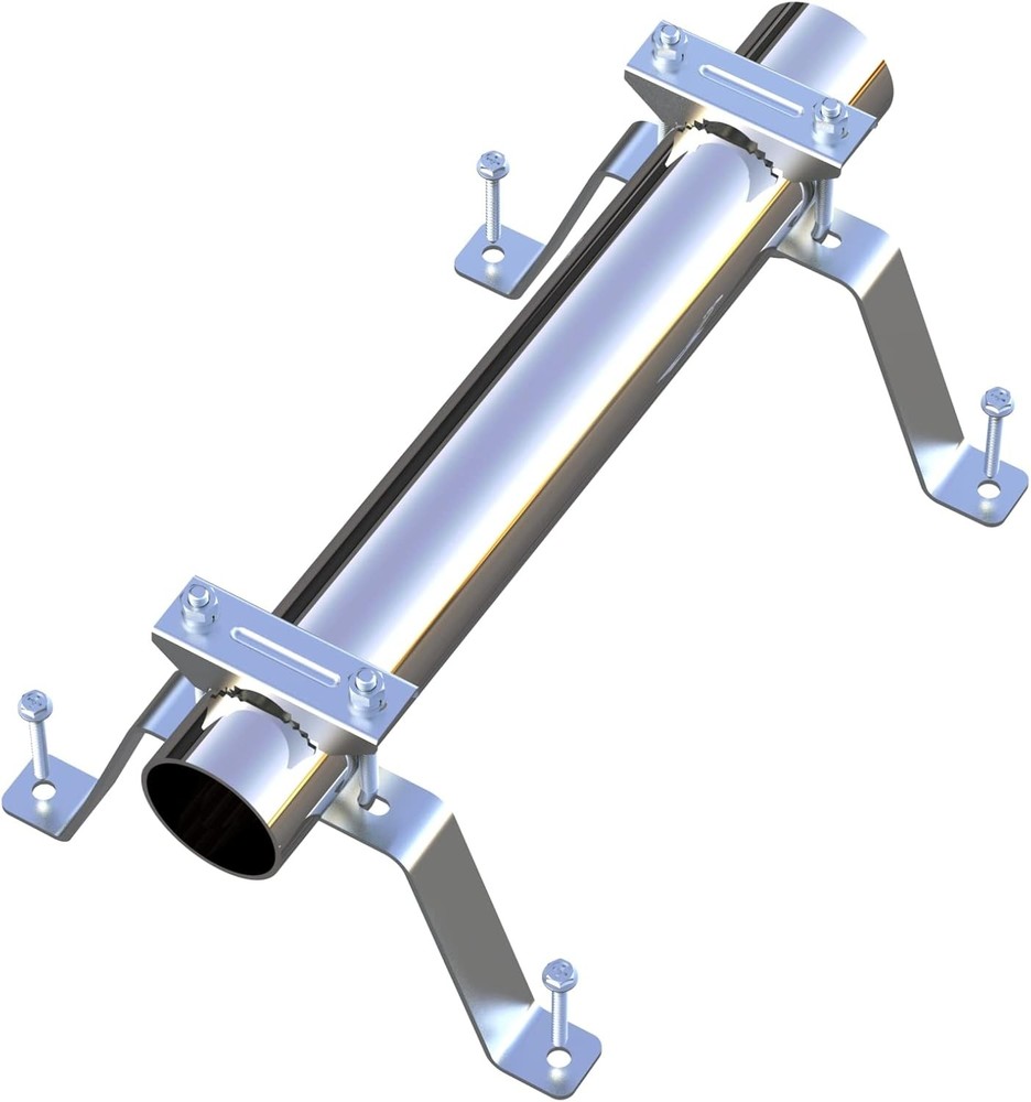 2 PCS Stainless Steel Antenna Mount Double Wall Mast
