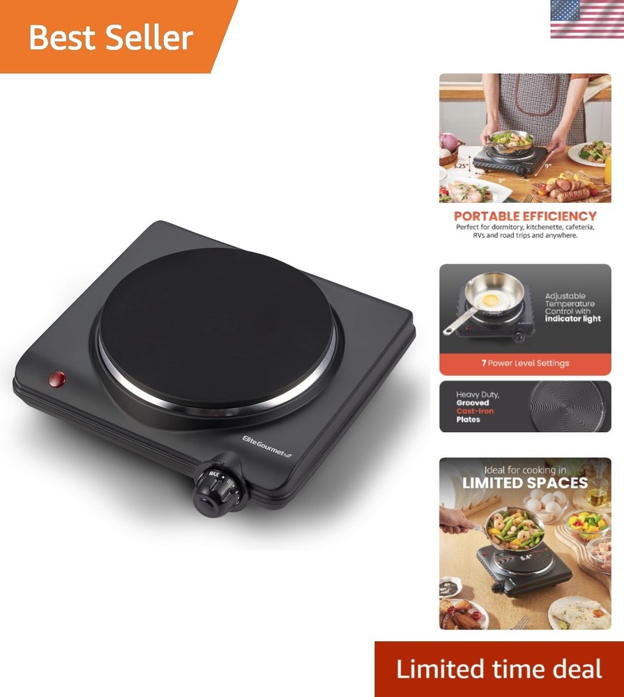 Efficient Electric Hot Plate - 1000 Watts with Adjustable Temperature Control