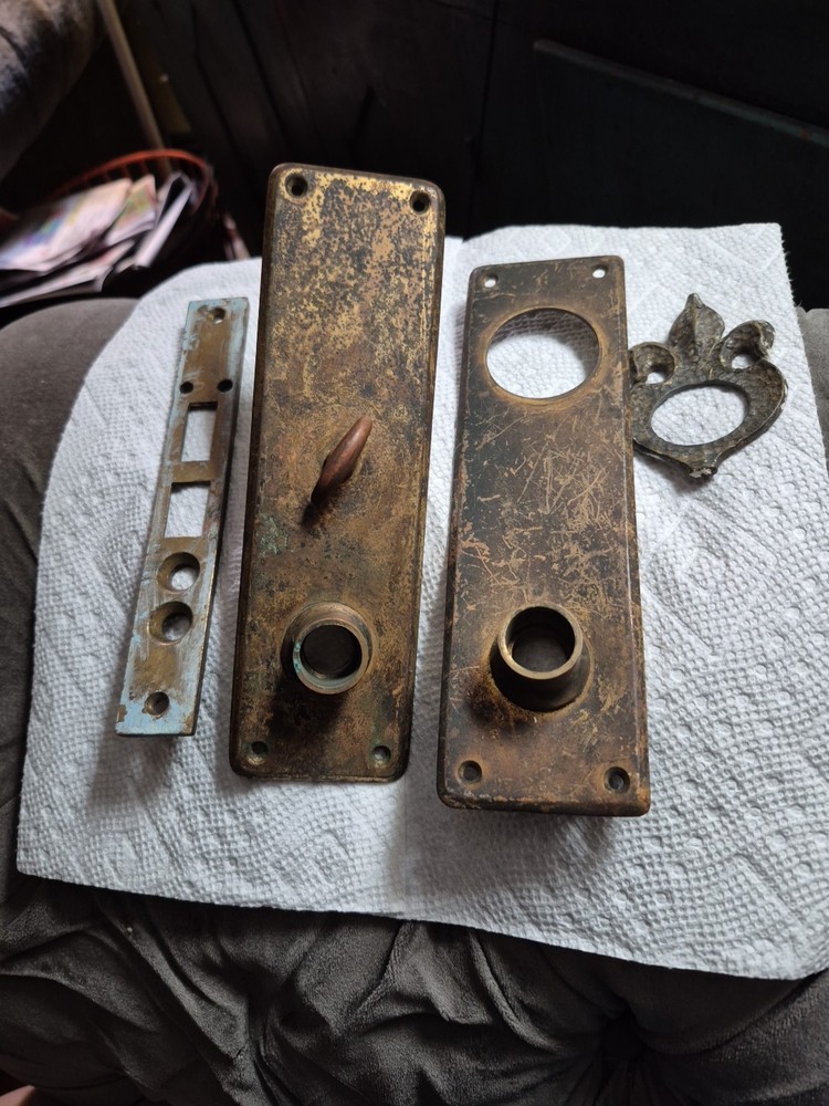 Solid Brass Antique  Door Plate Escutcheon Set