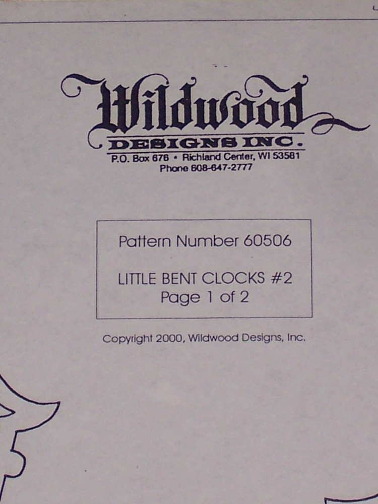 Wildwood Designs Little Bent Clocks Pattern #60506 ©2000
