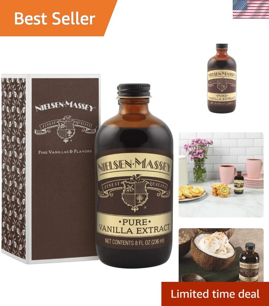 Pure Vanilla Extract for Baking and Cooking, 8 Ounce Bottle