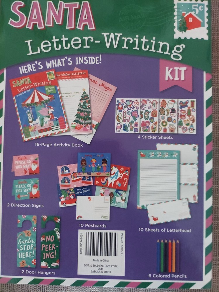 NEW Santa Letter Writing Kit ~ Fun Stuff Inside Ages 5+