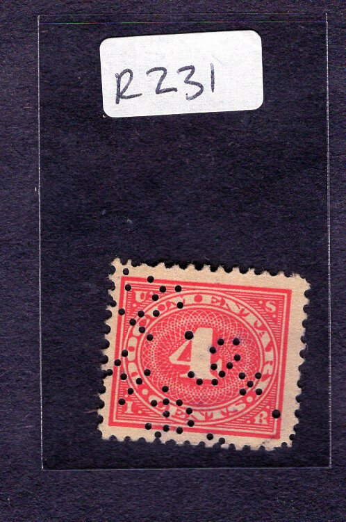 1917 Stamp #R231 Revenue 4c Documentary Used