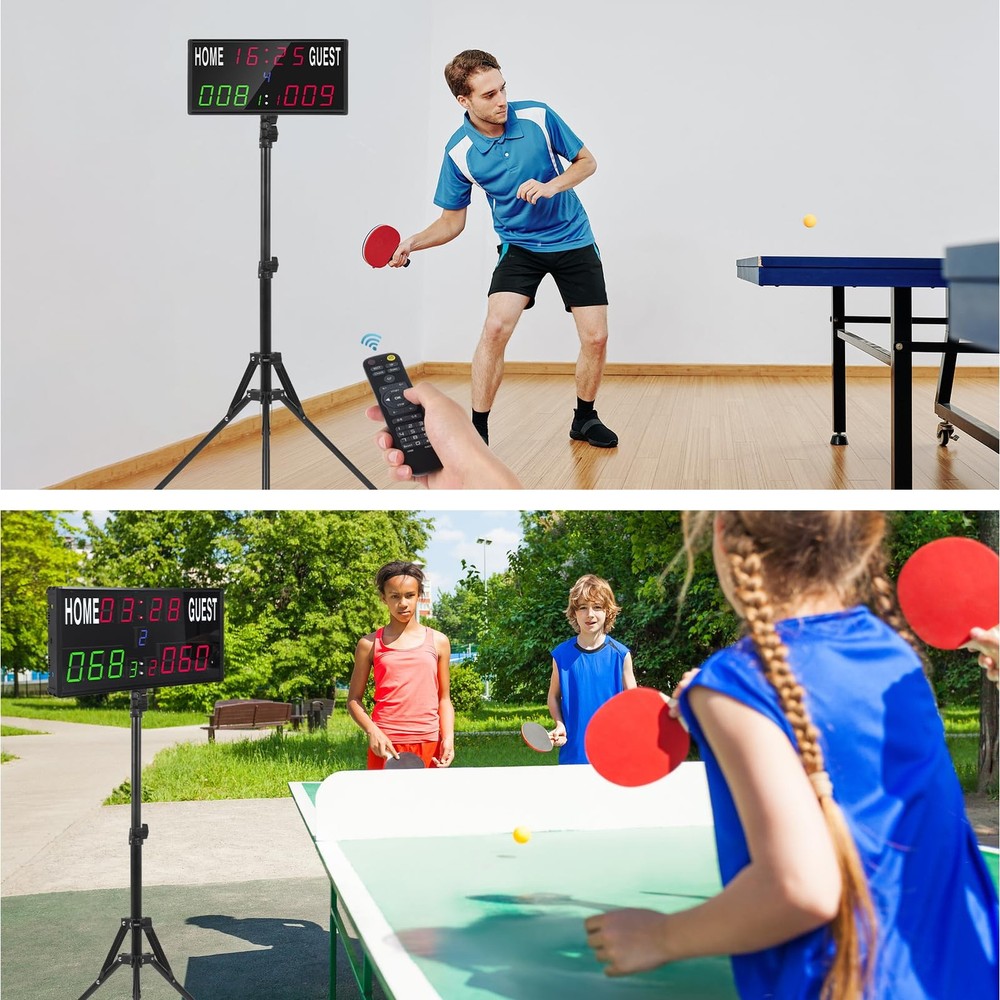 Samshow 2025 LED Electronic Scoreboard Digital Score Keeper with Remote black