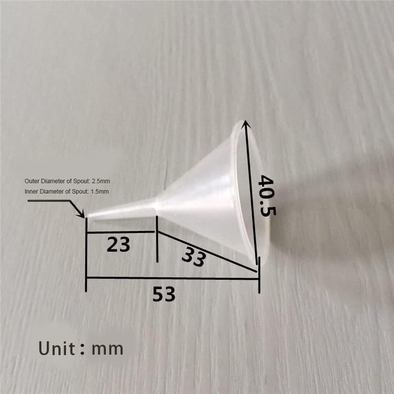 Mini Clear Polyethylene Funnel Kit - 10 Pcs Narrow Neck Funnels for