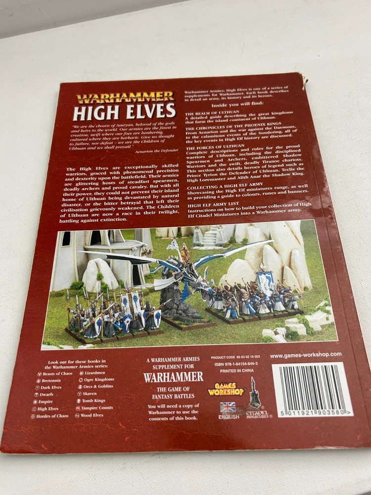 Warhammer Classic High Elves Elf Army Book Codex 2007 Good SC OOP