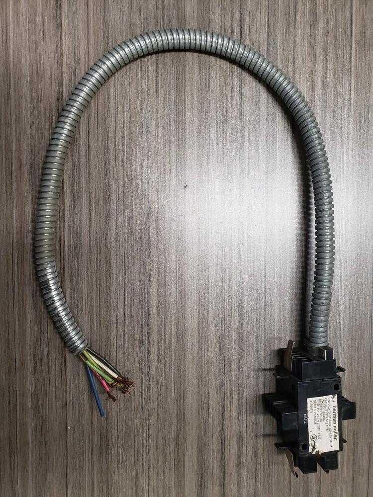 Herman Miller AO Base Feed ( Power Whip) for Cubicle Panel System Model EK404