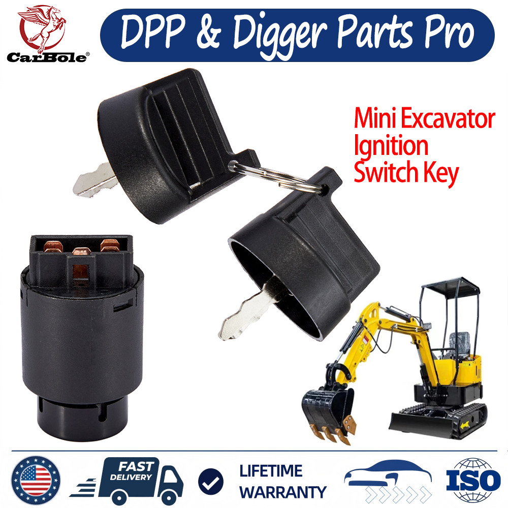New Black Mini Excavator Ignition Switch Key for AGT Typhoon China Mini Digger