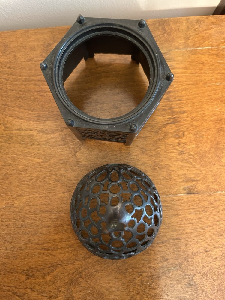 Handmade Cast Brass Arabic Islamic Hexagonal Incense Burner