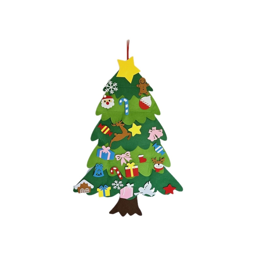 26PCS Felt Christmas Tree with Ornament Wall Hanging
