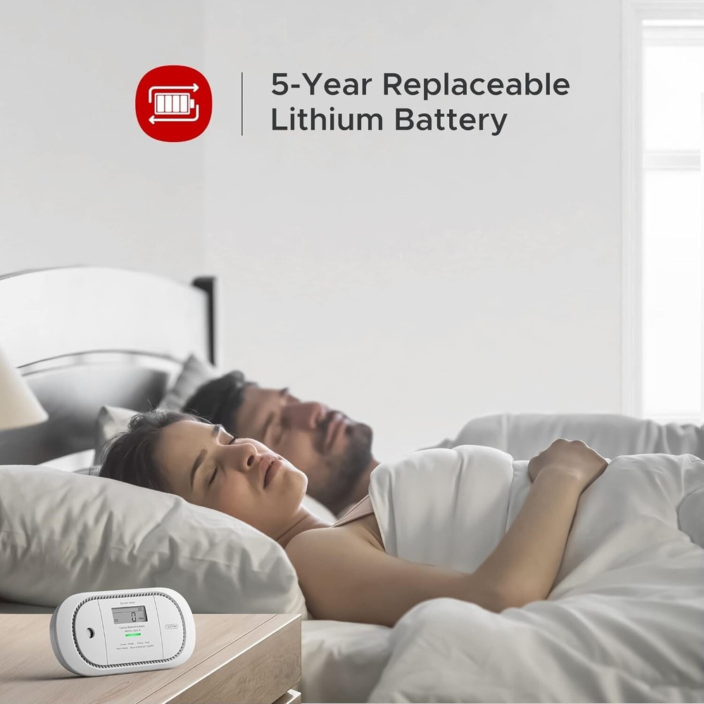 X-Sense CO Detector W/ Digital LCD Display Replace Battery