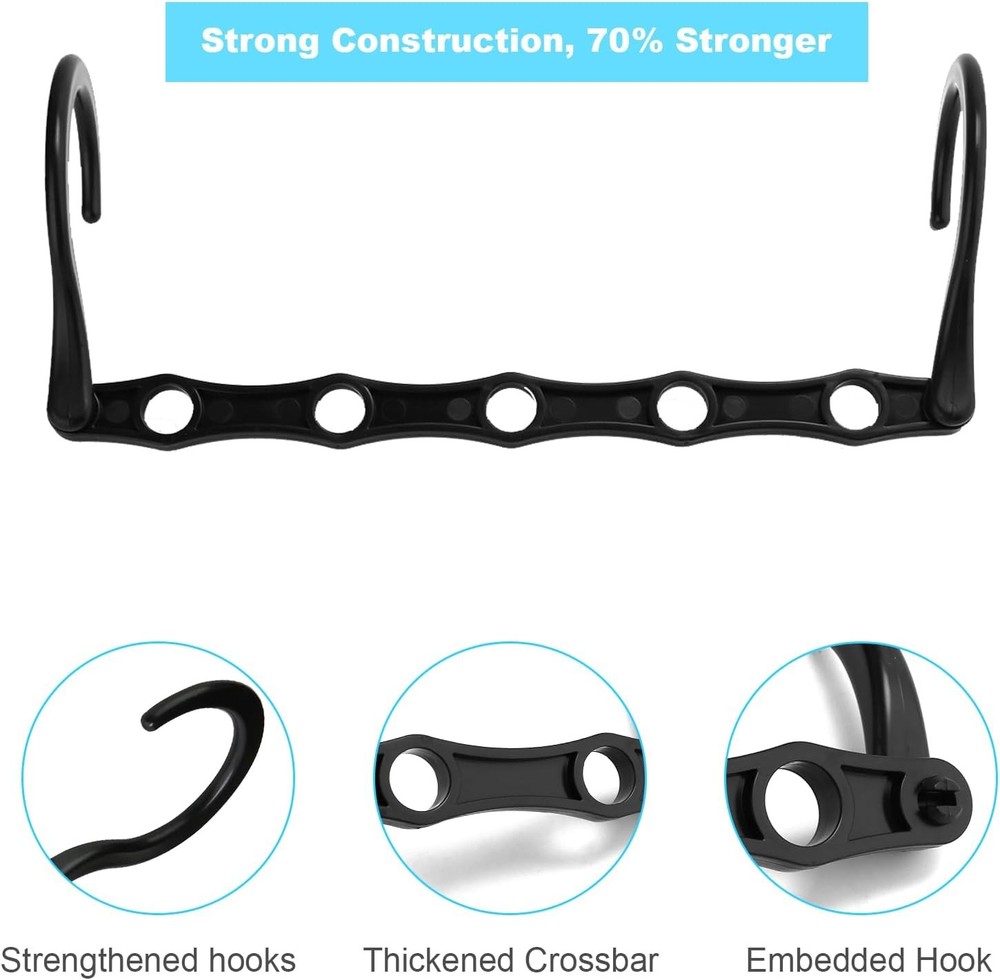 DUCOO Closet Hangers Space Saving Black 10 Pack