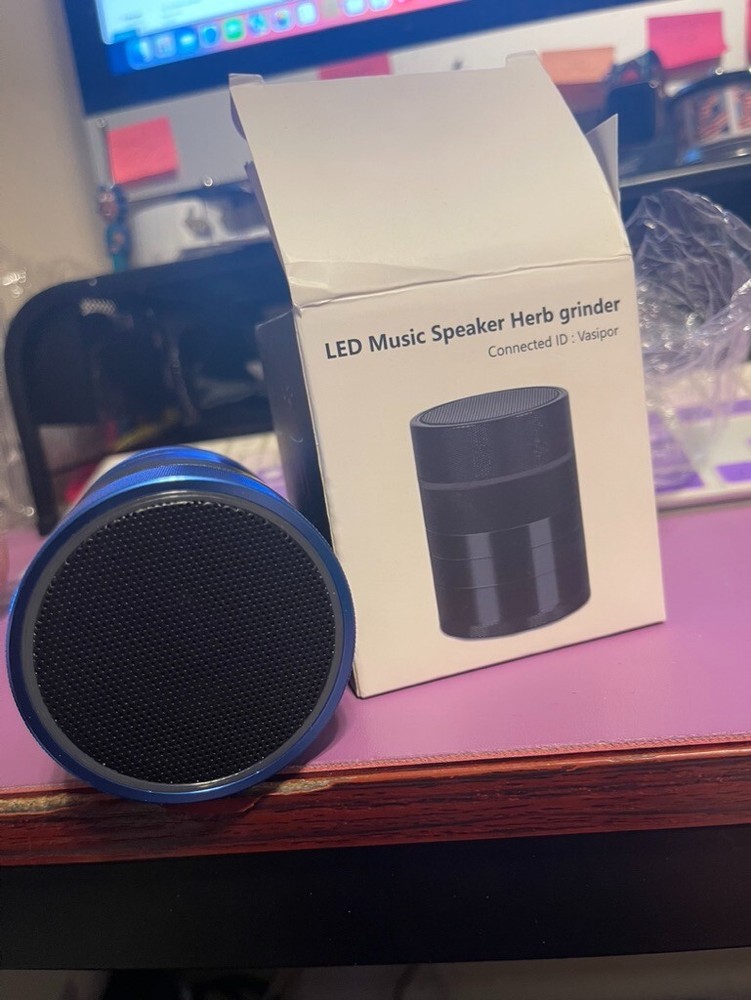 Wireless Bluetooth Speaker & Herb Grinder Blue