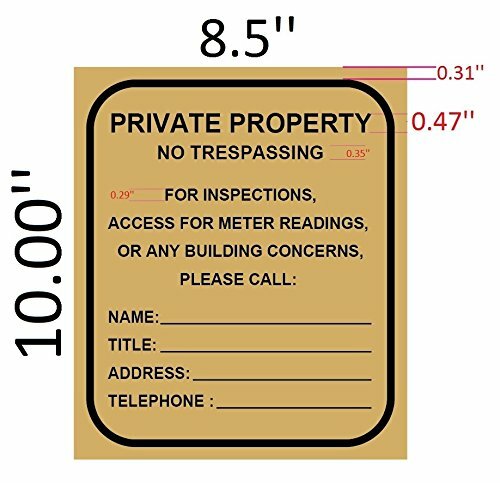 PRIVATE PROPERTY - NO TRESPASSING FOR INSPECTION , ACCESS, METER........ref1020