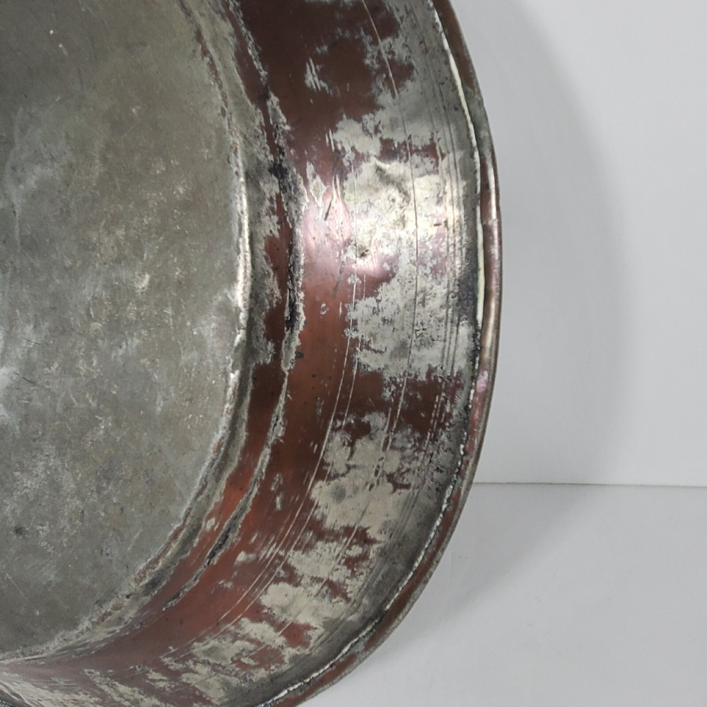 Vintage Middle Eastern Design Copper Tin Decorative Plate 13"