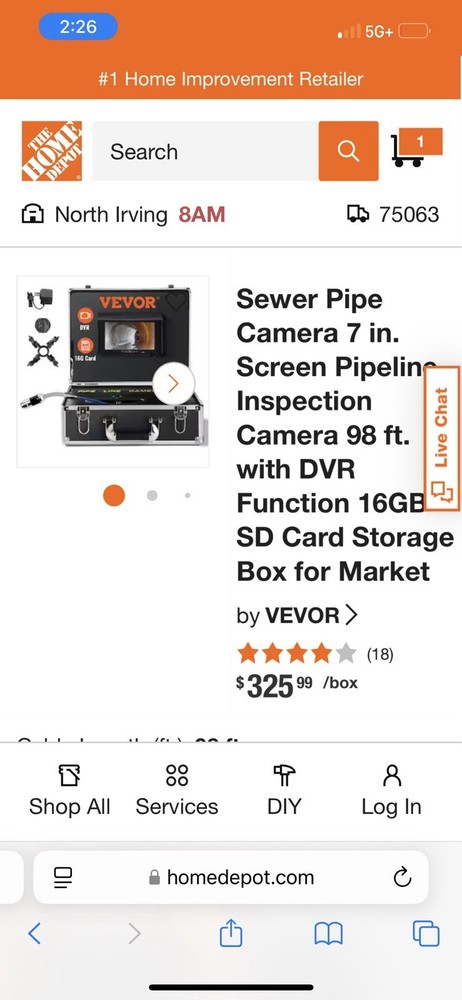vevor pipe inspection camera Model H6