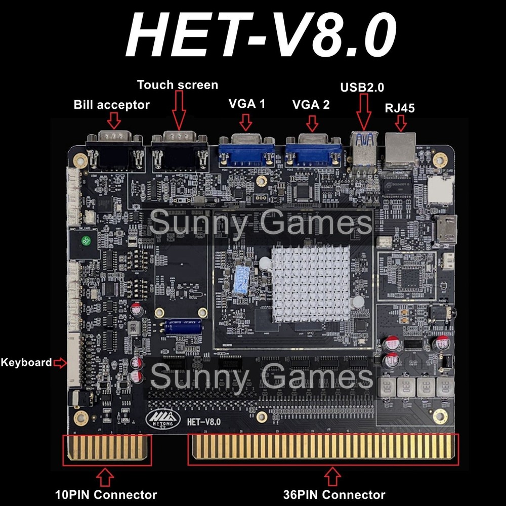 Lighting Link 10in1 PCB Game Board Vertical Slot Machine VGA JAMMA