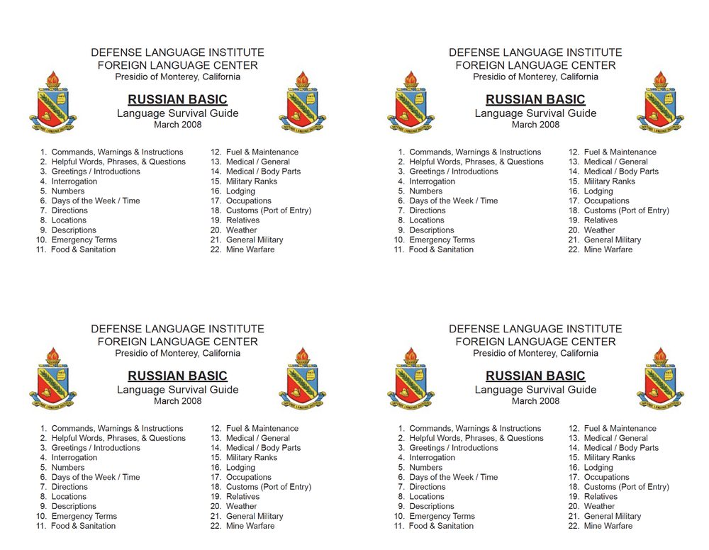 Defense Language Institute DLI BASIC RUSSIAN Text & 600+ MP3 Files Audio CD