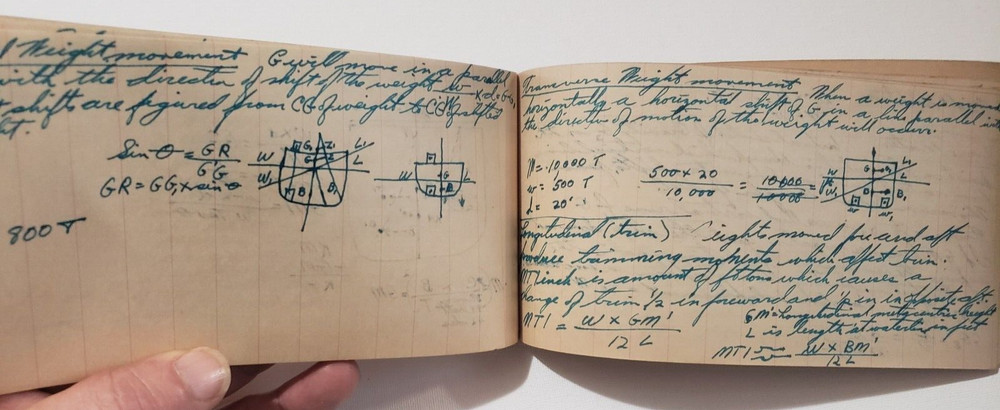 RARE 1947 NAVY OFFICERS NUCLEAR ATOMIC BOMB EXPLOSION SHIP TRAINING NOTEBOOK