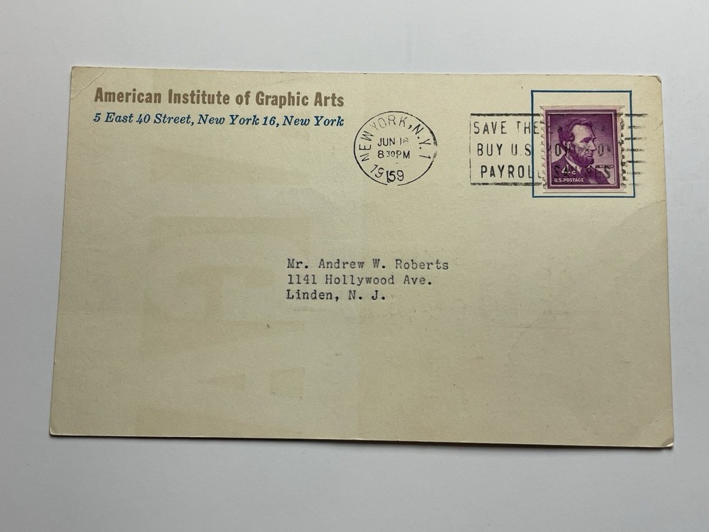 1959 George Nelson AIGA Personal Art Collection Show Postcard