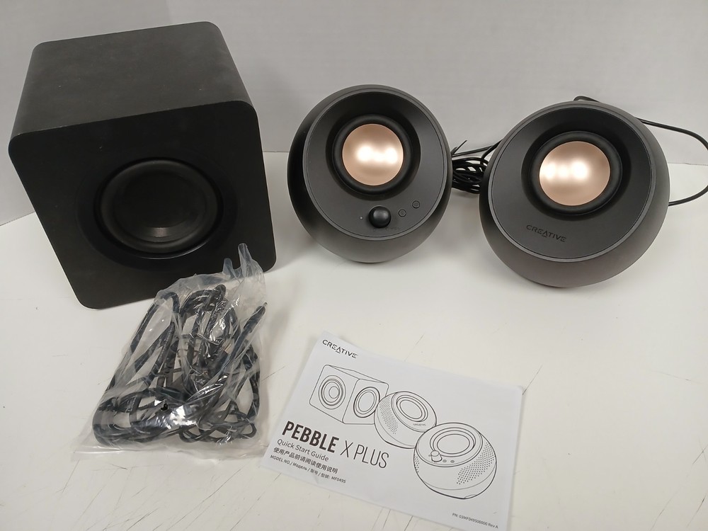 Creative Pebble X Plus USB-C Desktop Speakers, Black