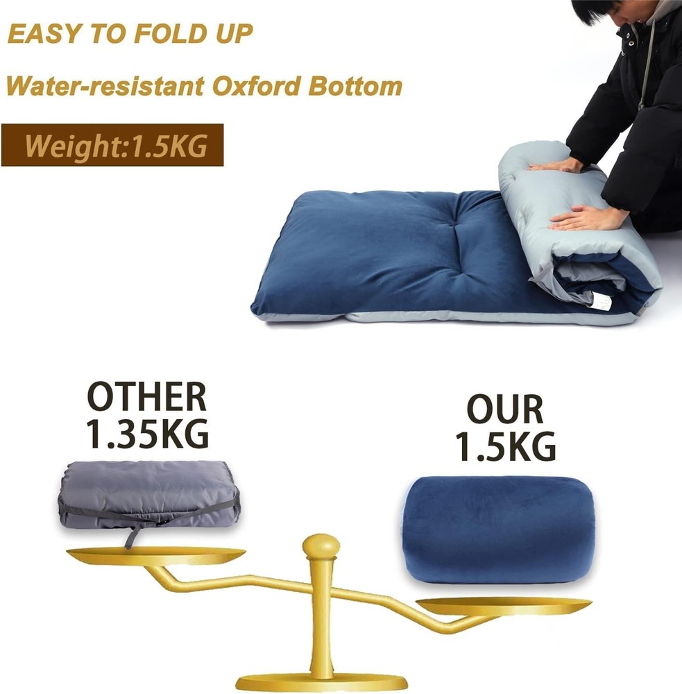 Camping Sleeping Pad Microfiber Cot Mat Lightweight Foldable for Backpacking