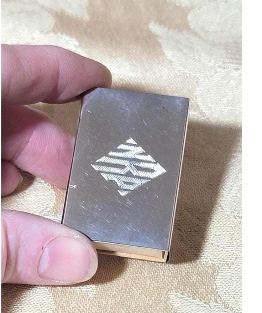 Antique Solid Sterling Silver 925 Matchbox Holder Monogrammed Engraved Swank