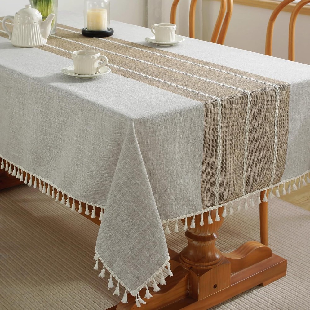 Table Cloth Rec Table Rustic Waterproof Tablecloth Cotton