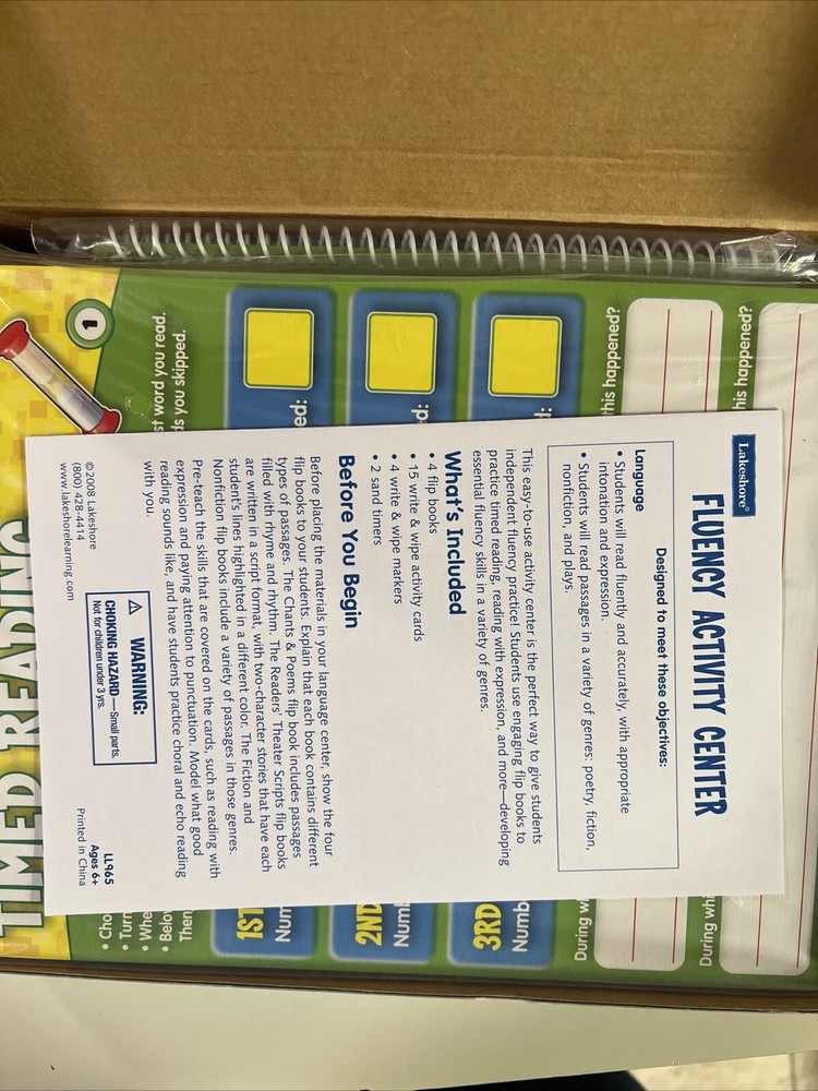 Lakeshore Learning Reading First Activity Center Fluency