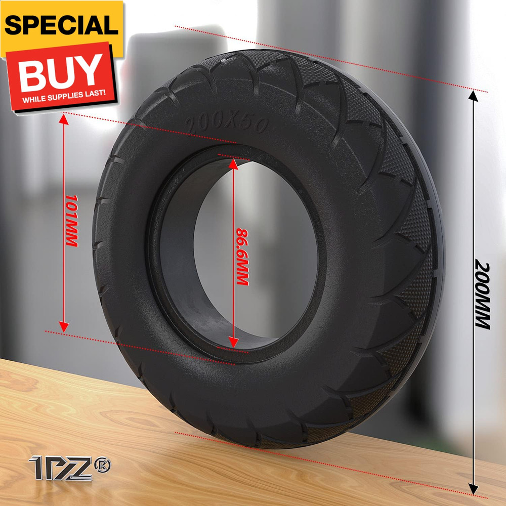 200x50 (8x2) Solid Tire Replacement for Razor E100 E150 E175 E200 Gas Scooter Sc