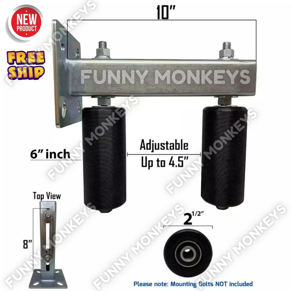 Slide Gate Rollers Guide for Sliding Rolling Gate Rear Post Bolted Bracket Mount
