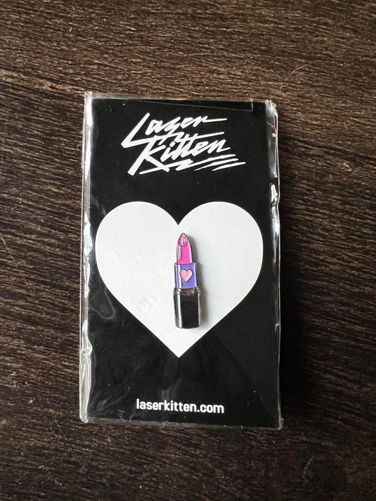 Laser Kitten Lipstick Lapel Pin