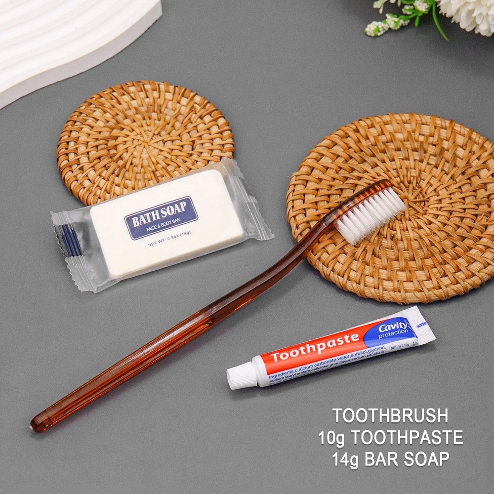 100 Pack Disposable Toothbrushes with Toothpaste Soap Individually Wrapped, 1...