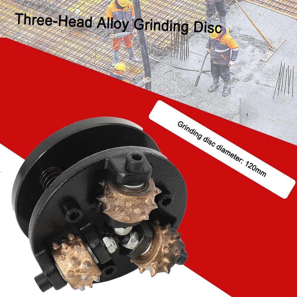 Three-Head Alloy Grinding Disc Concrete Wall Roller Plate Chiseling Hammer Head
