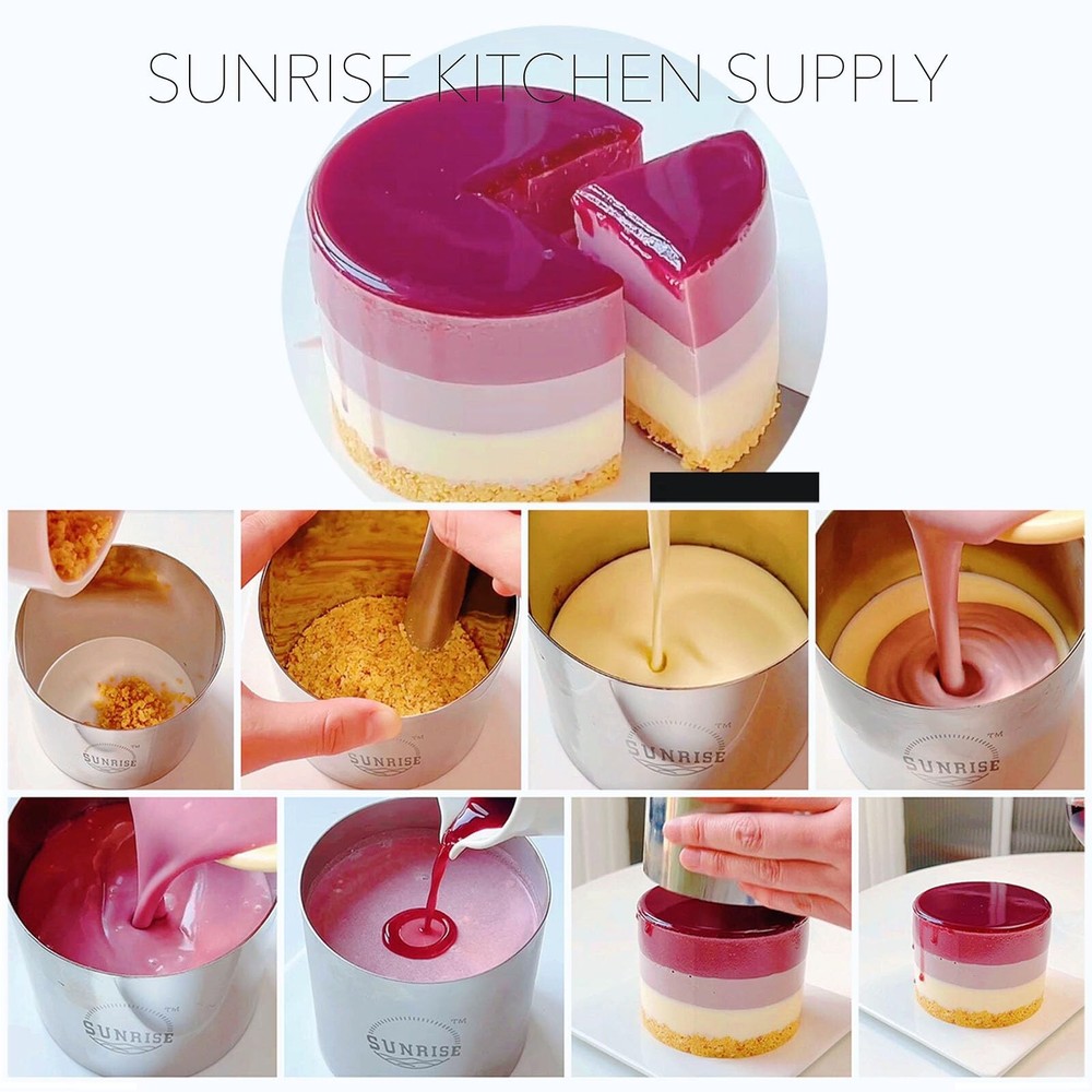 SUNRISE Stainless Steel Ring Mold/Plating Forms Set Kitchen Supply (4 Count) ...