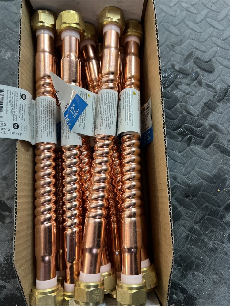 10 Pieces Home-flex Copper Water Heater Connector 3/4 In. Fip X 3/4 In. Fip X 12