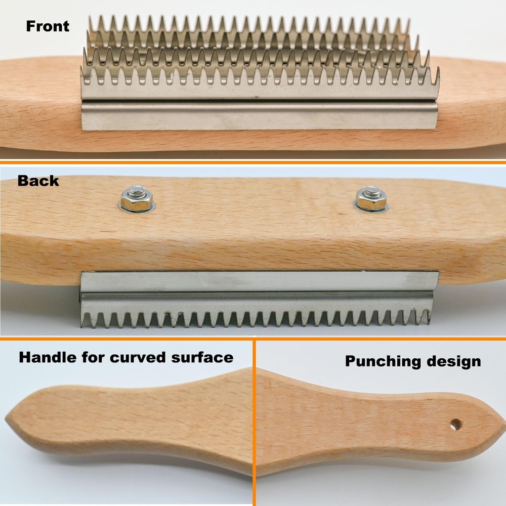 Buffer Wheel Rake, Polishing Tool with Stainless Steel Rake Teeth Head and