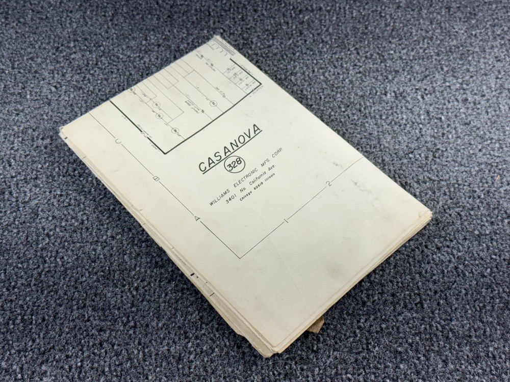 Williams Casanova Pinball Machine Game Manual Schematics ORIGINAL