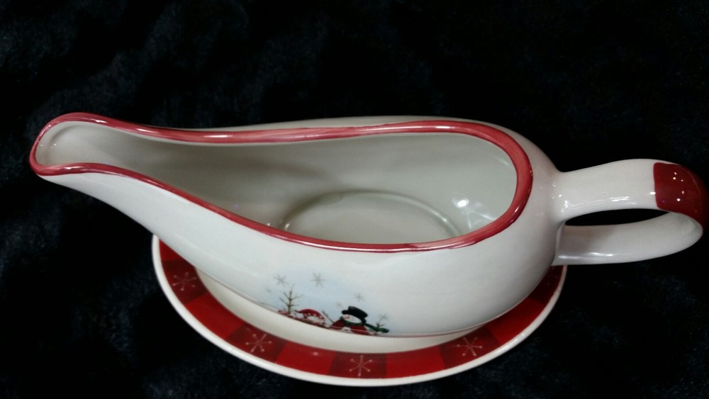 Royal Seasons SNOWMEN 5 Piece Stoneware Accessory Set