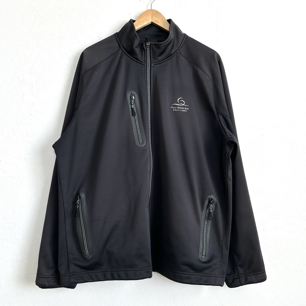 Zero Restriction Jacket Men XL Golf Tour Series Zippered Pockets Softshell Black
