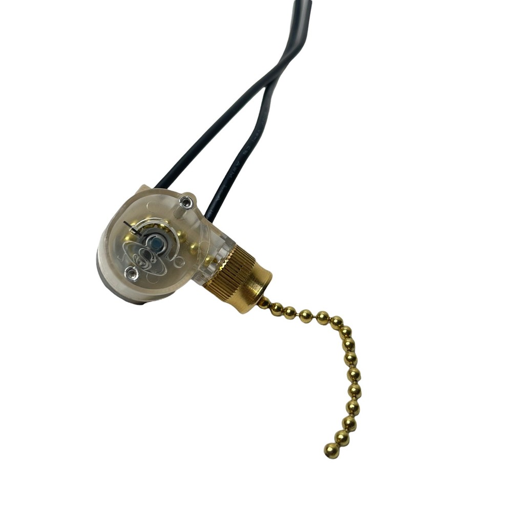 Shine Top Brass Switch with Pull Chain String - On/Off Light, Fan, Fixture