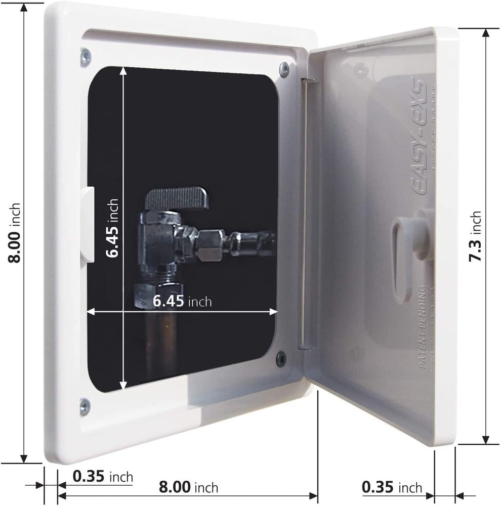 Access Panel 8x8 With Door max Service Opening 6.5x6.5 Plastic White medium 8